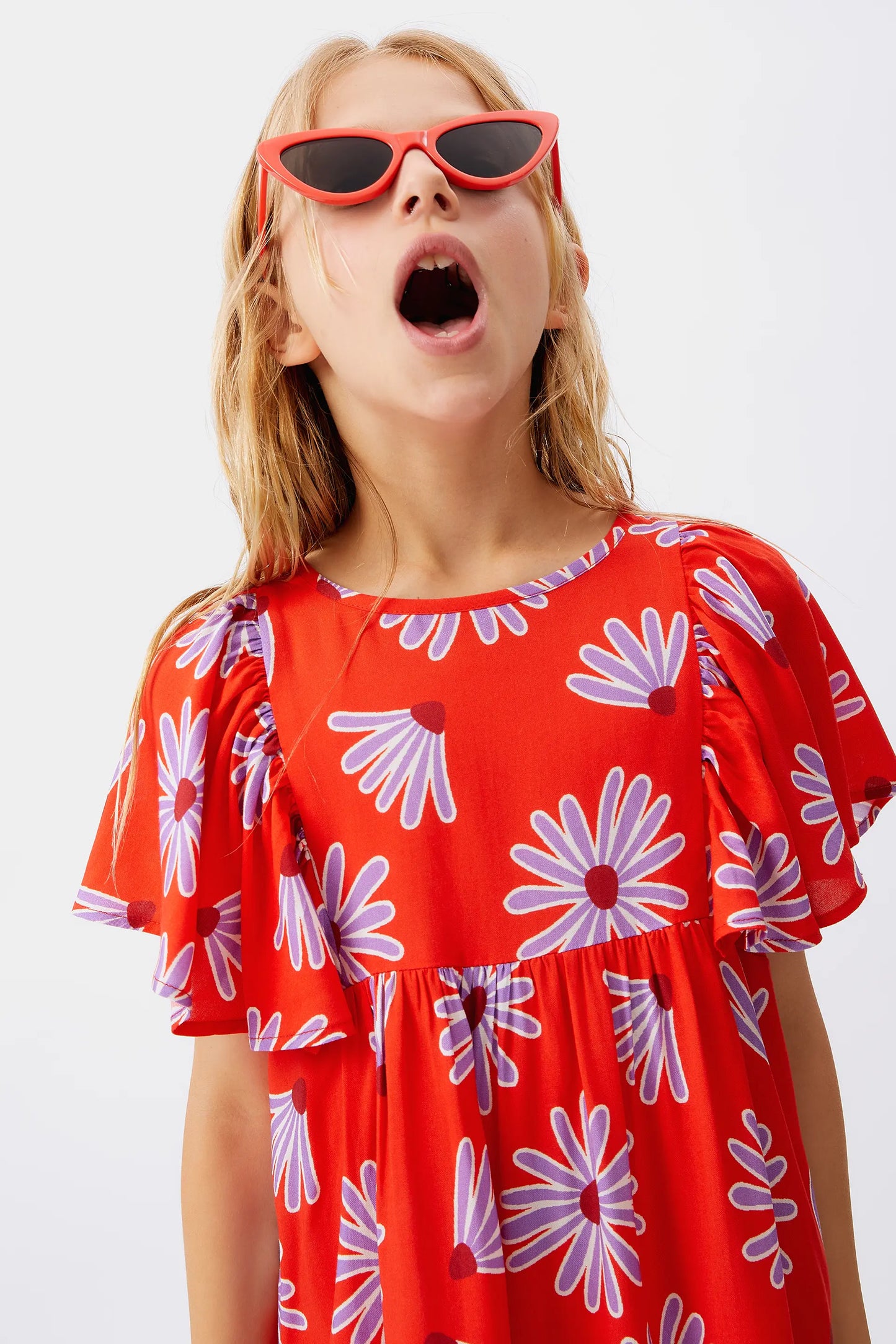 Vestido corto de niña viscosa LENZING™ ECOVERO™ floral Bellis