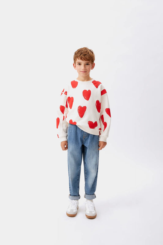 Unisex heart print sweatshirt