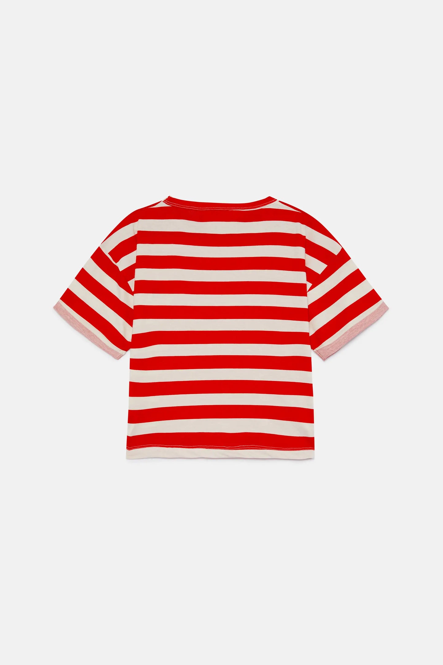 Camiseta unisex de rayas rojas