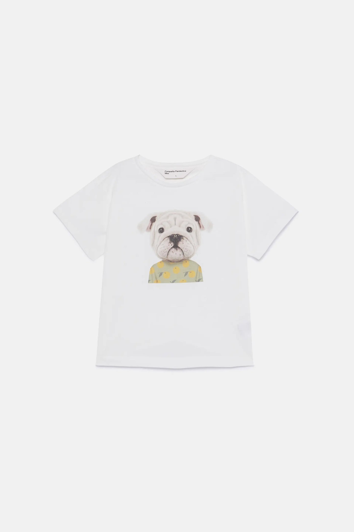 Camiseta unisex print perro blanca