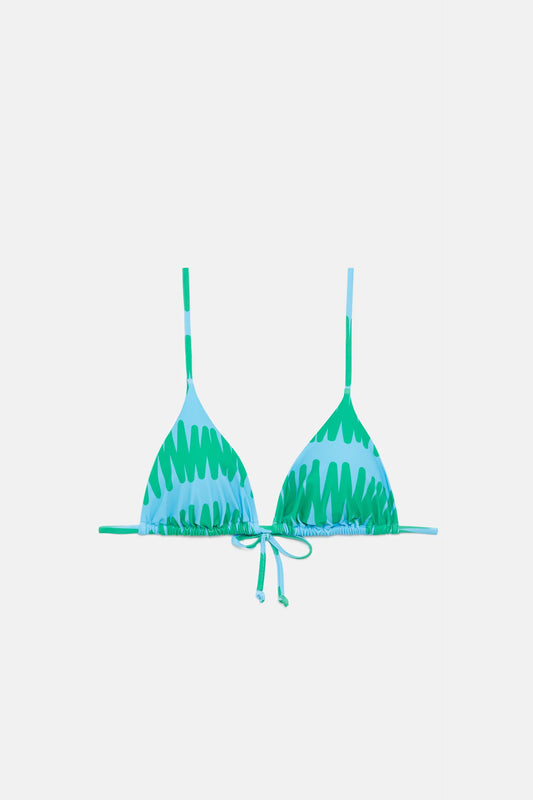 Top bikini triangular de rayas Summer Vibes