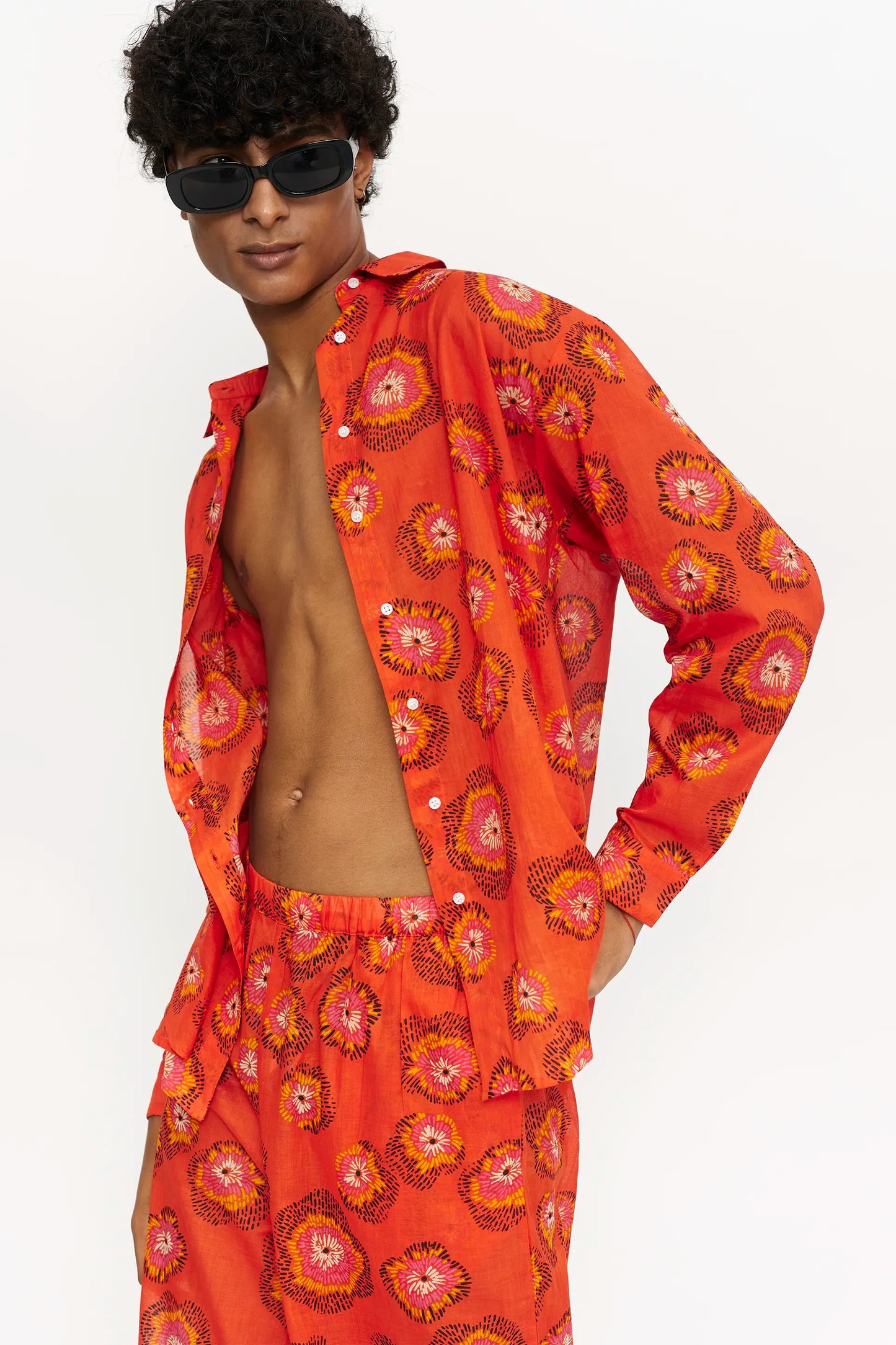 Camisa oversize floral Jacaranda