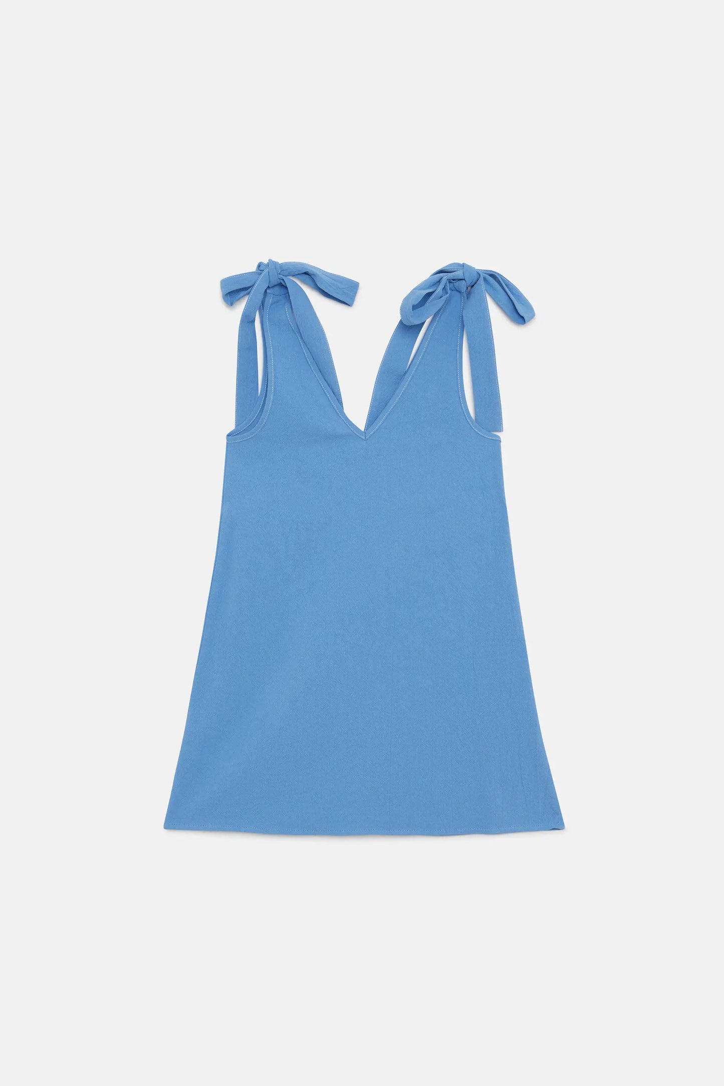 Vestido corto de niña lazada azul