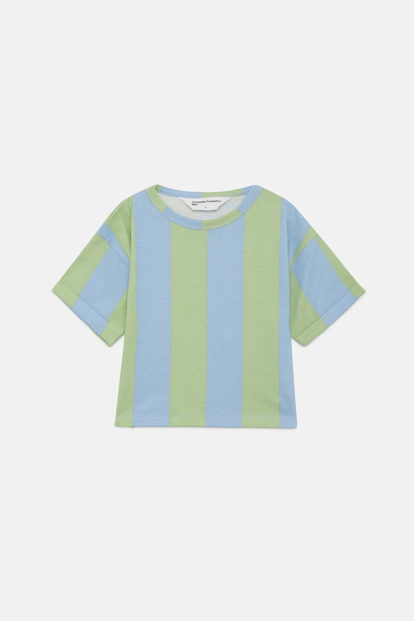 Camiseta unisex de rayas verde y azul