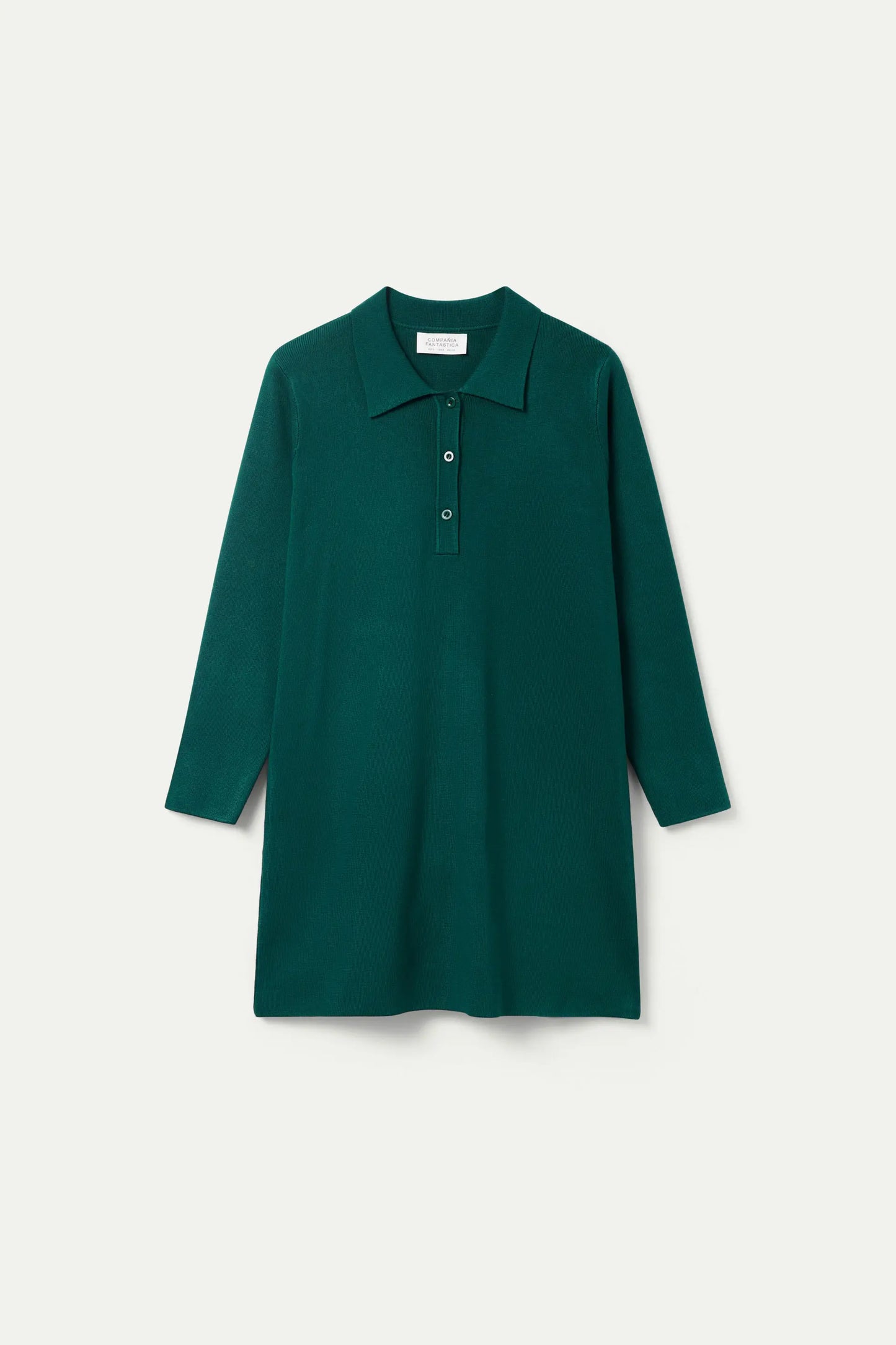 Short dress with green polo collar