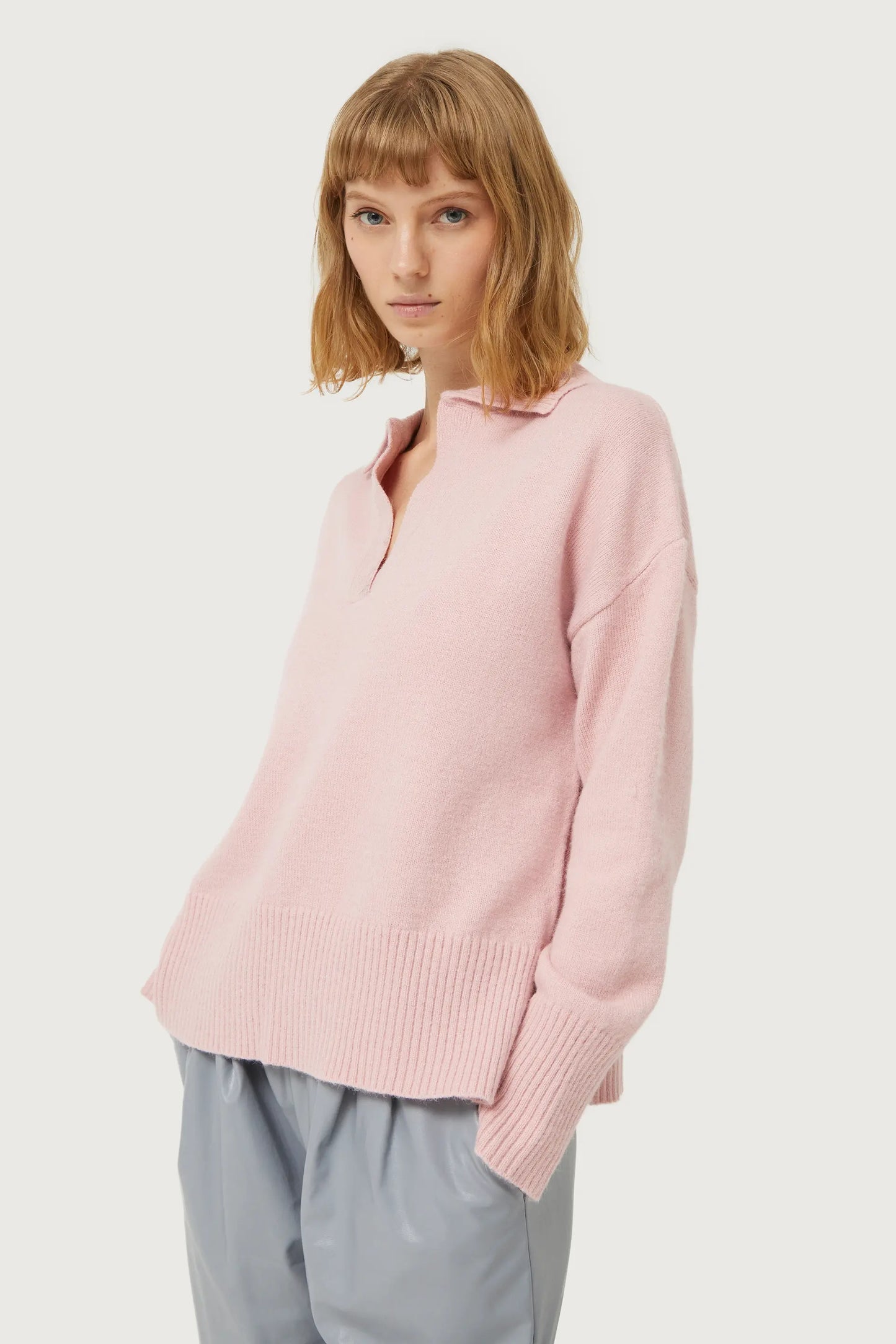 Pink polo neck sweater