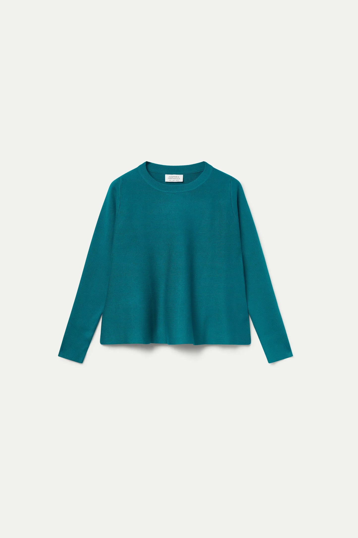 Maglione svasato blu in maglia