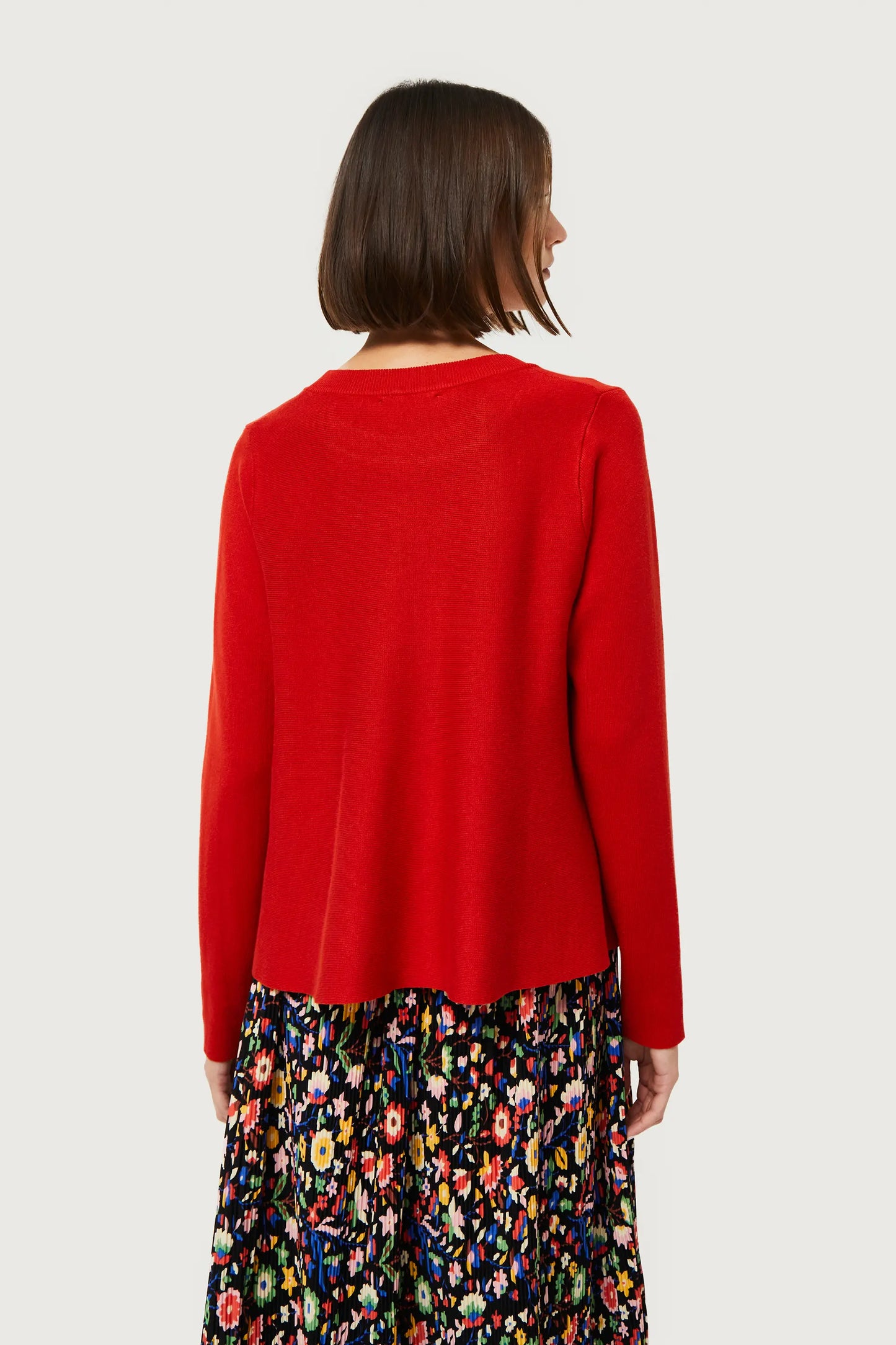 Maglione rosso svasato in maglia