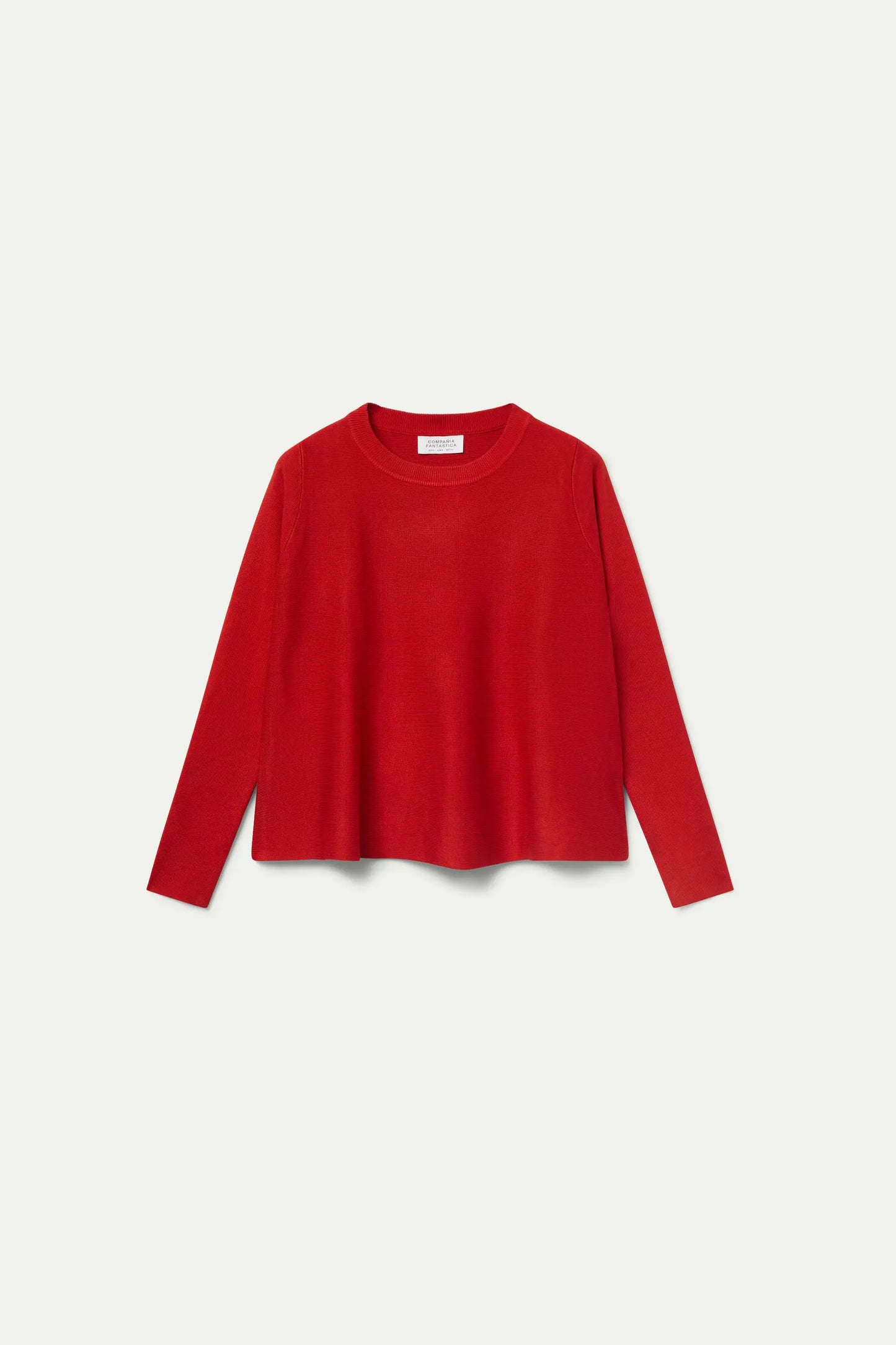 Maglione rosso svasato in maglia