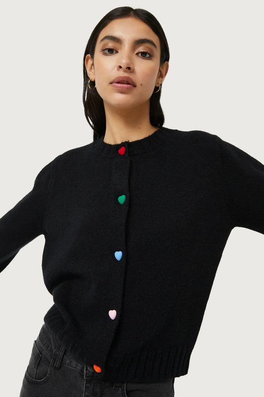 Cardigan con dettaglio cuore nero