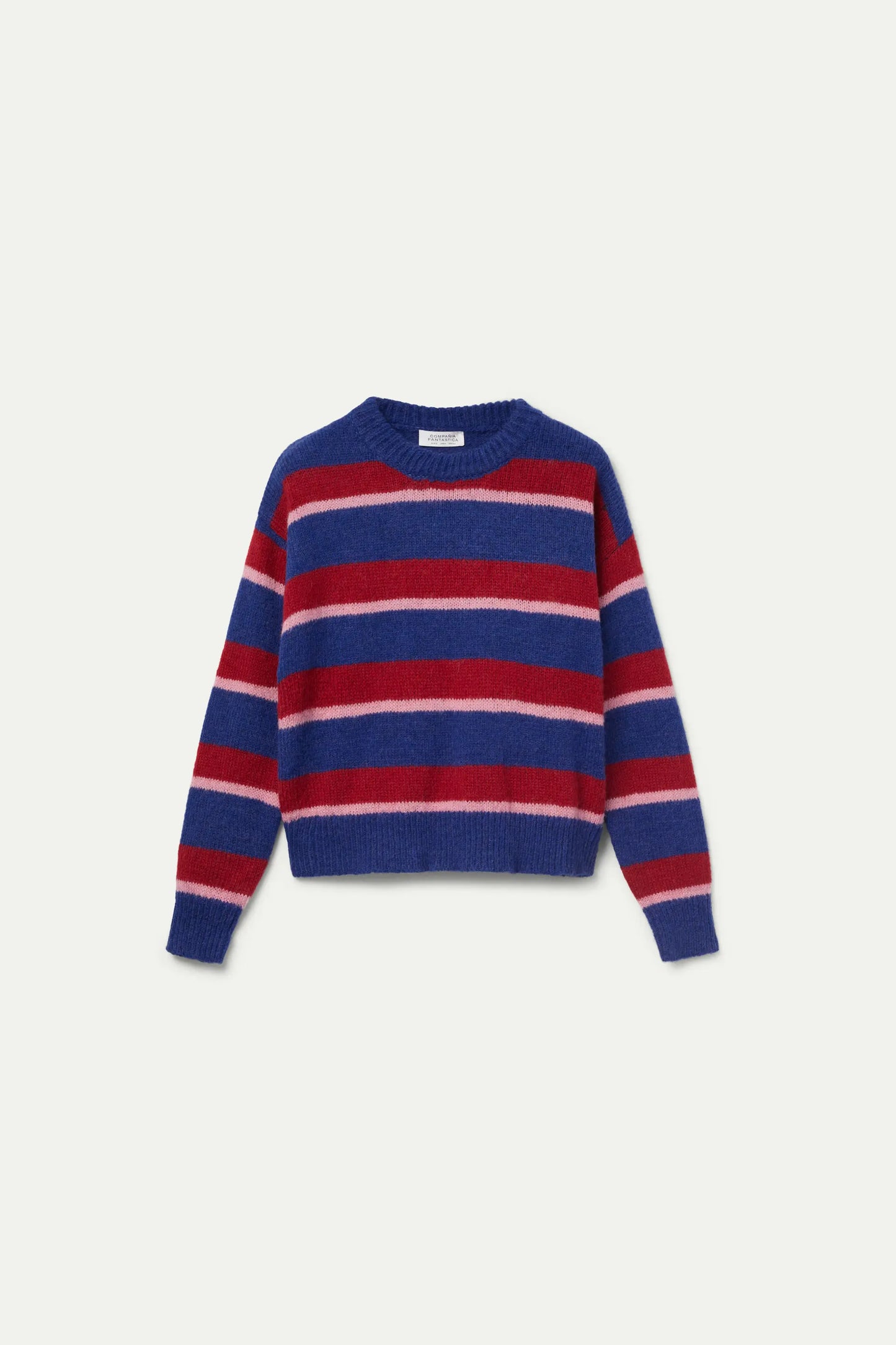 Blue striped knitted sweater