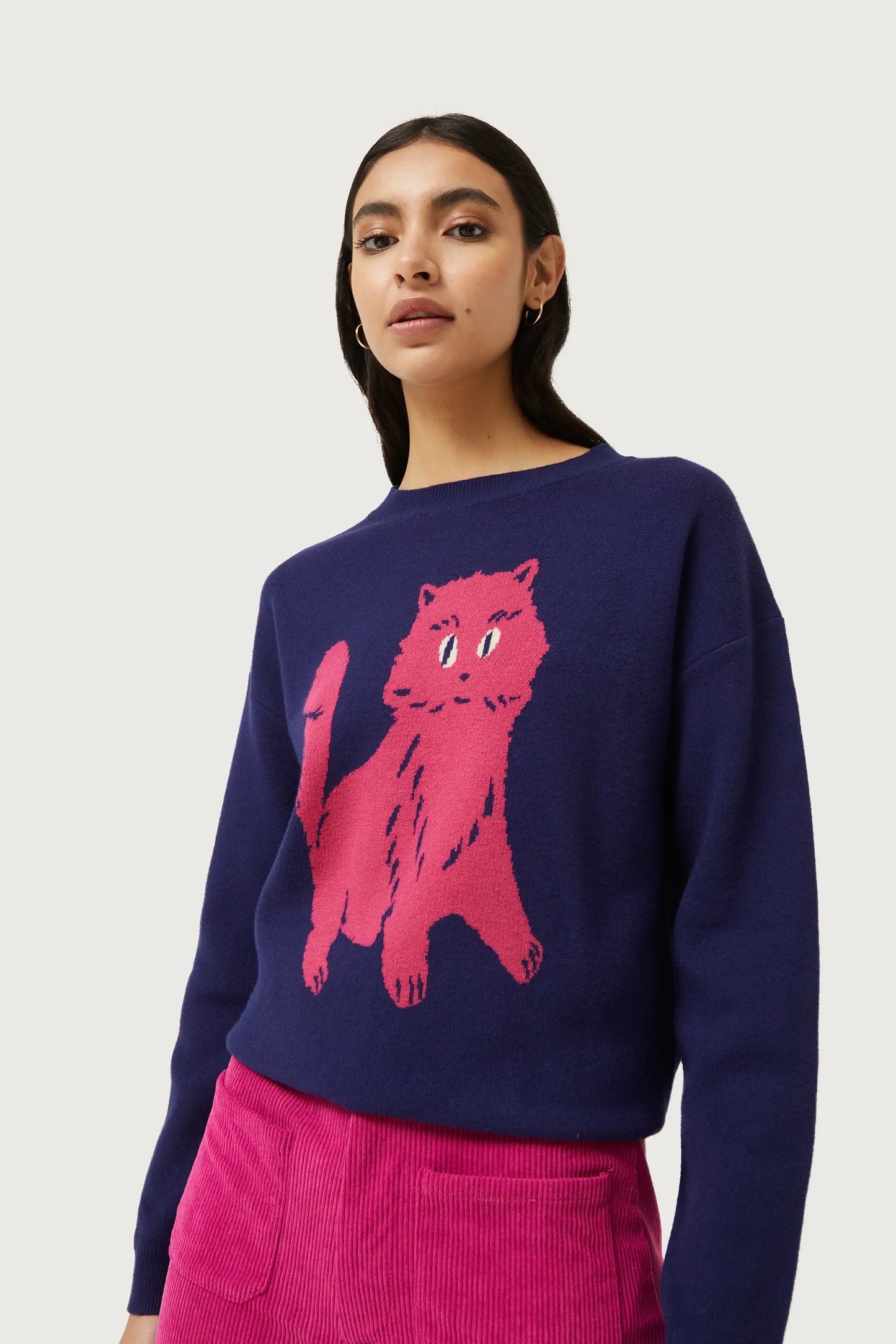 Cat print sweater