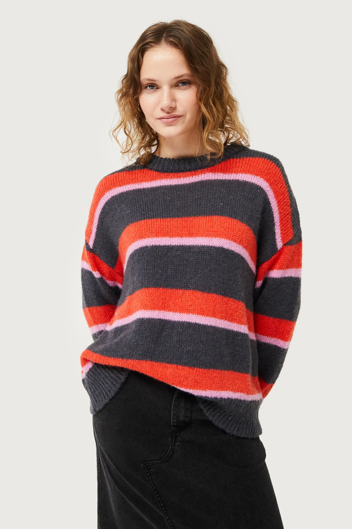 Red striped knitted sweater