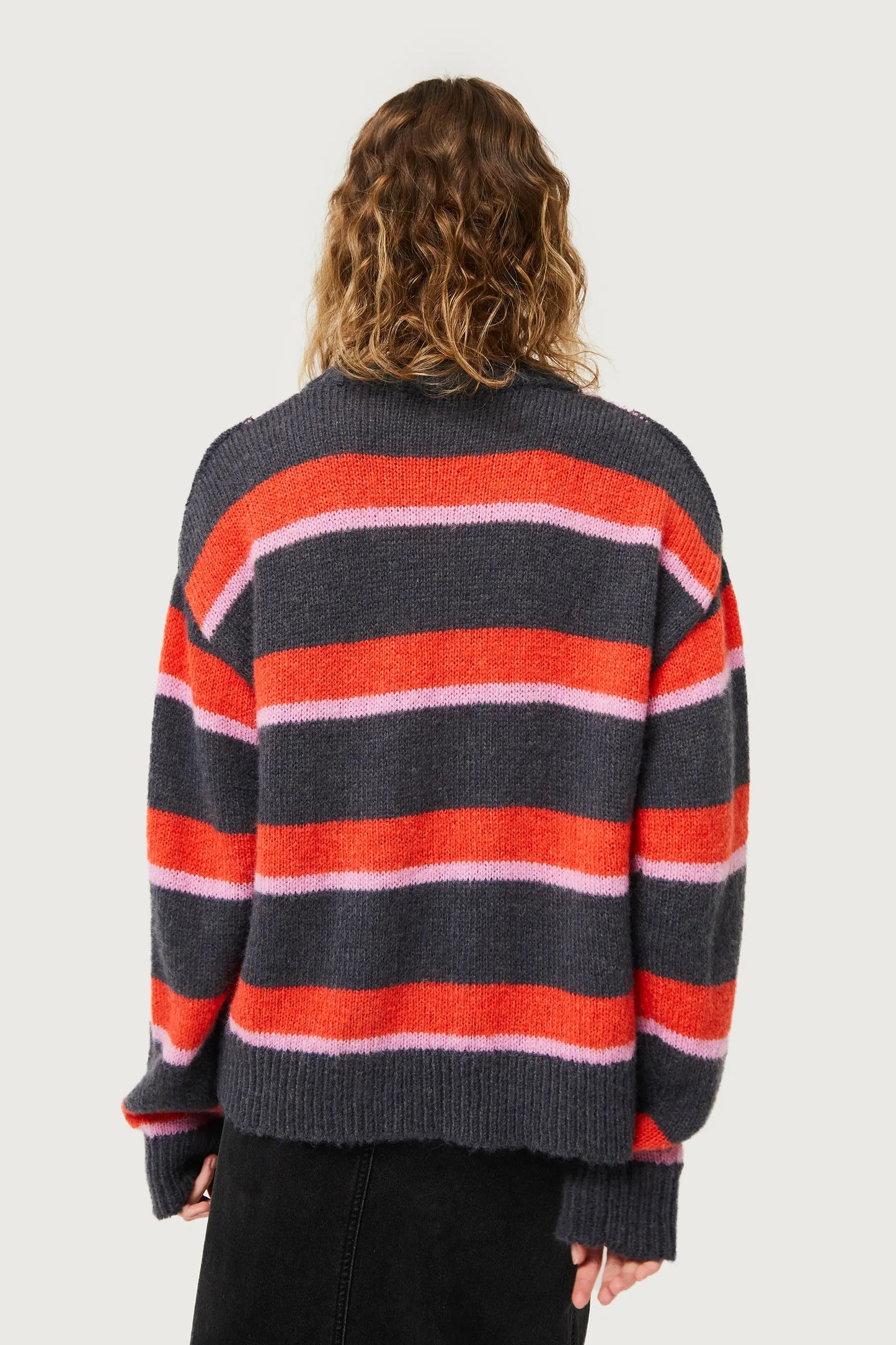 Red striped knitted sweater