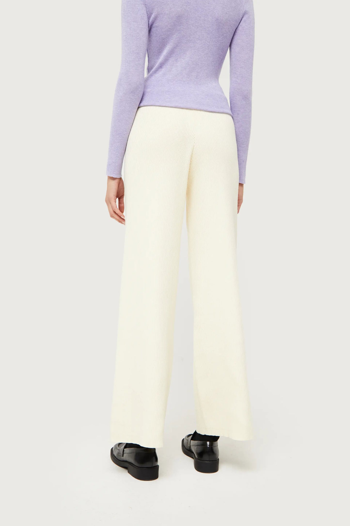 Straight white knit pants