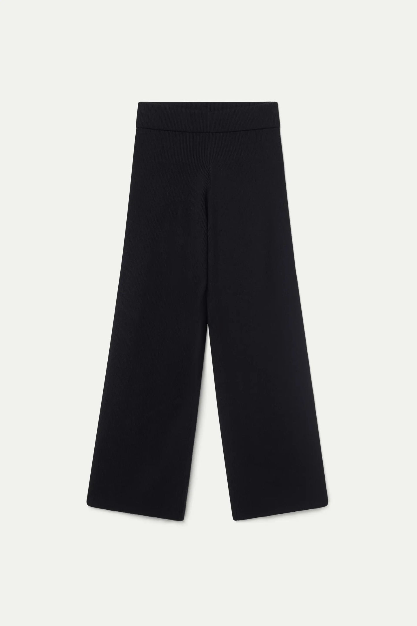 Straight black knit pants