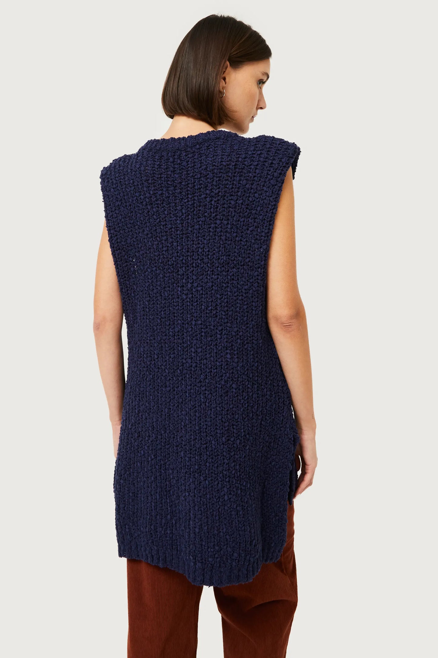 Navy Chunky Knit Vest