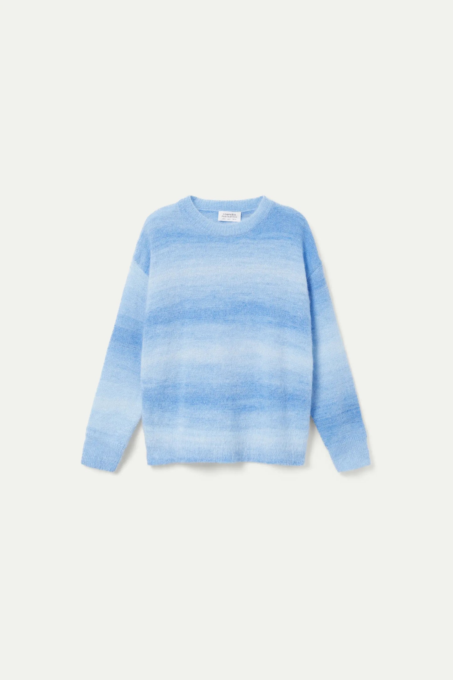 Blue faded striped knitted sweater