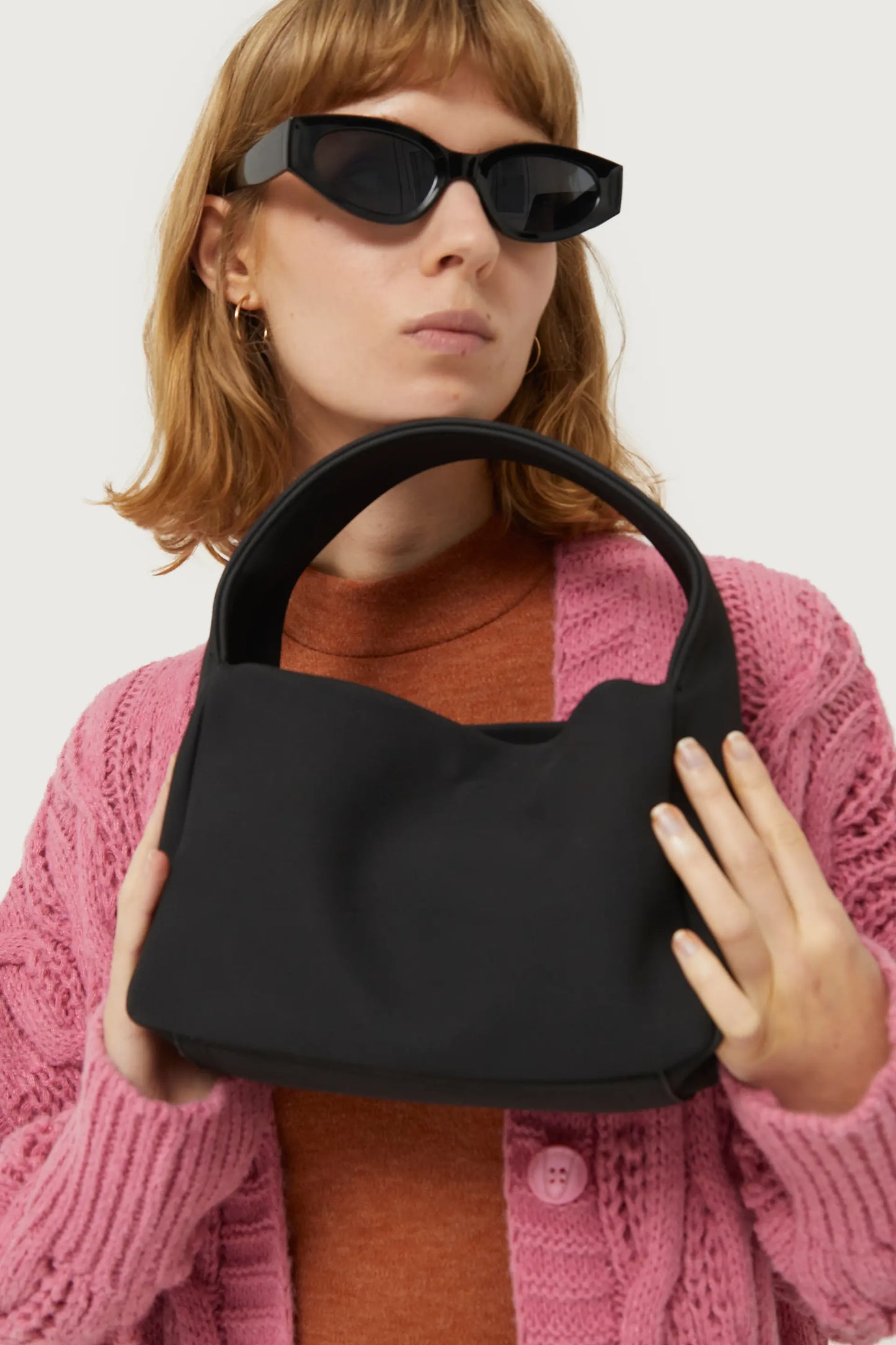 Black strap handbag