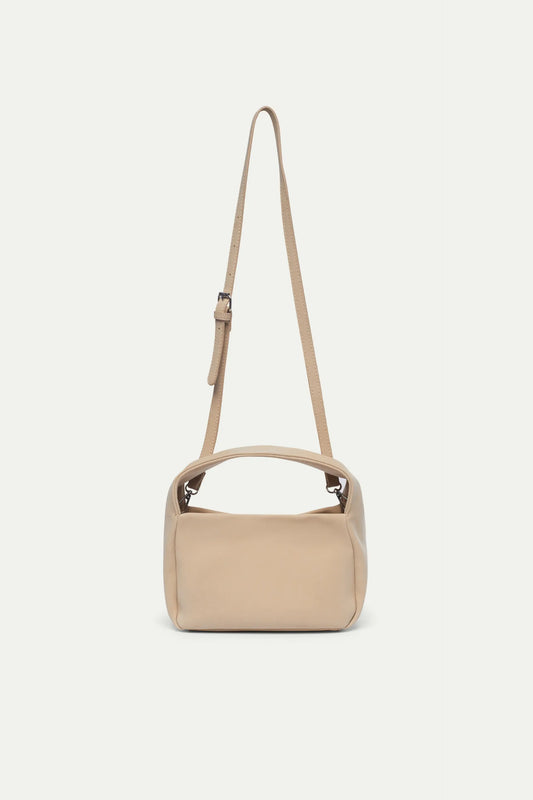 Bolso de mano con correa blanco crema