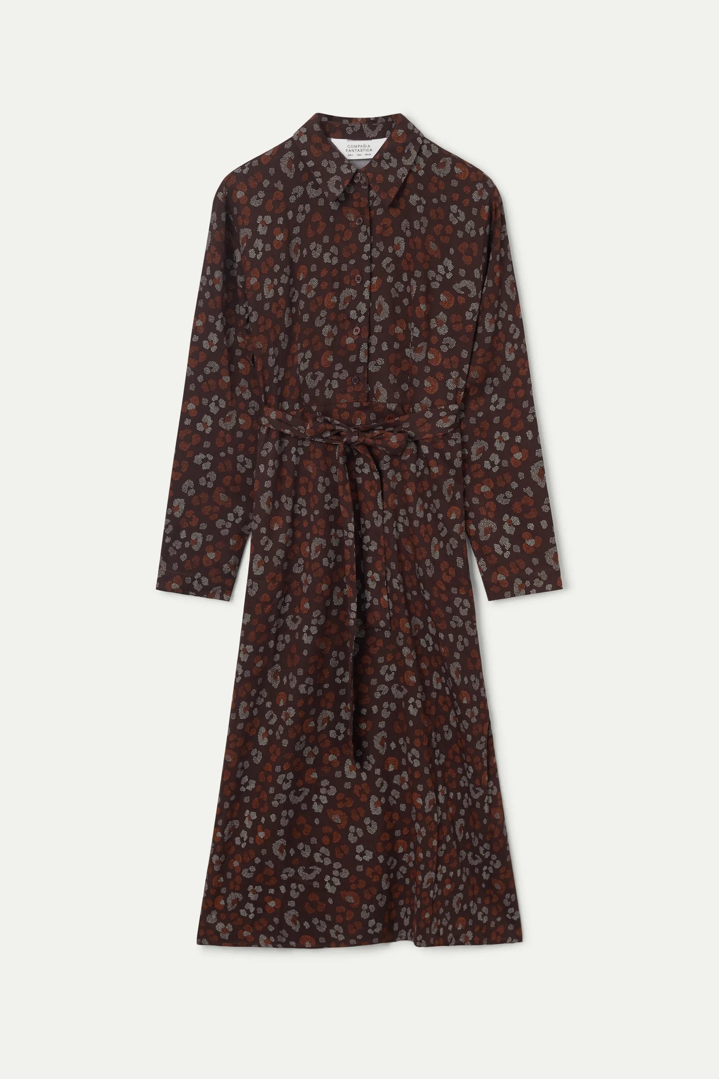 Amur animal print shirt midi dress