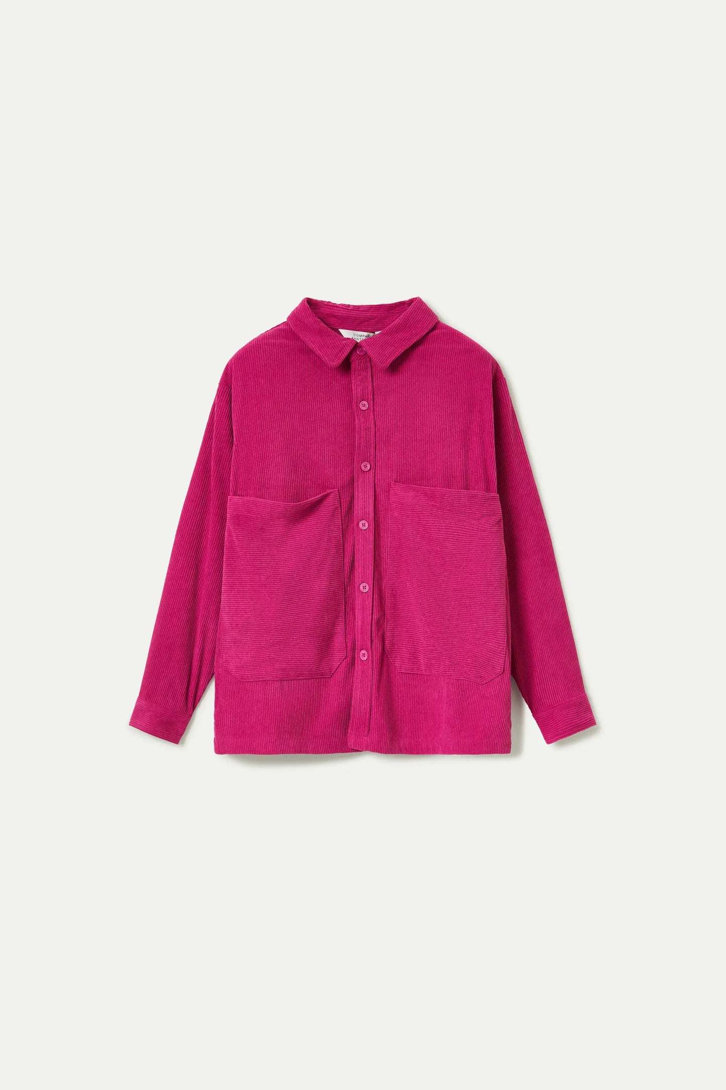 Fuchsia corduroy shirt jacket