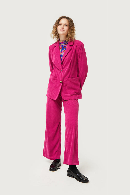 Blazer de pana fucsia