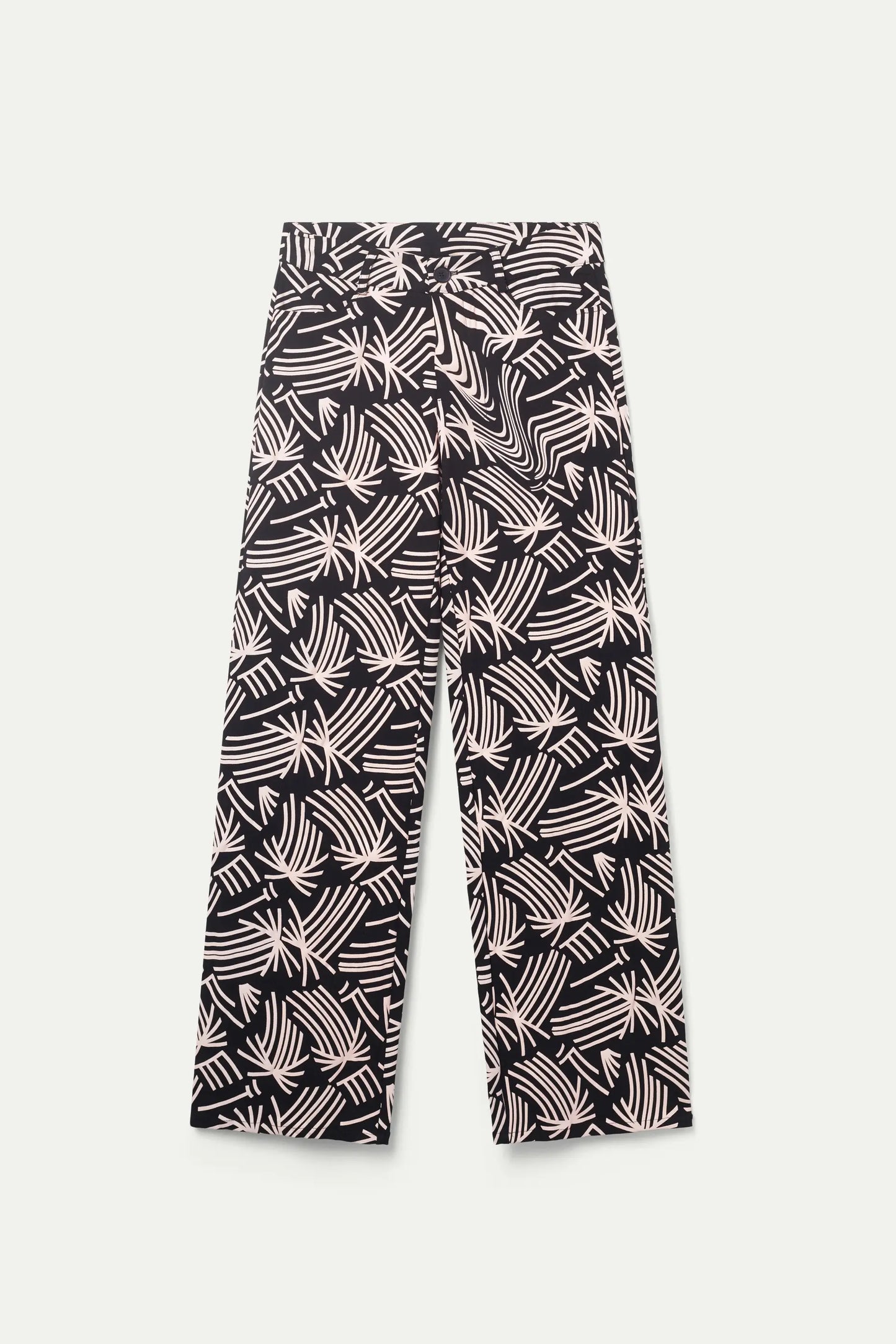 Straight pants with abstract Phoenix print