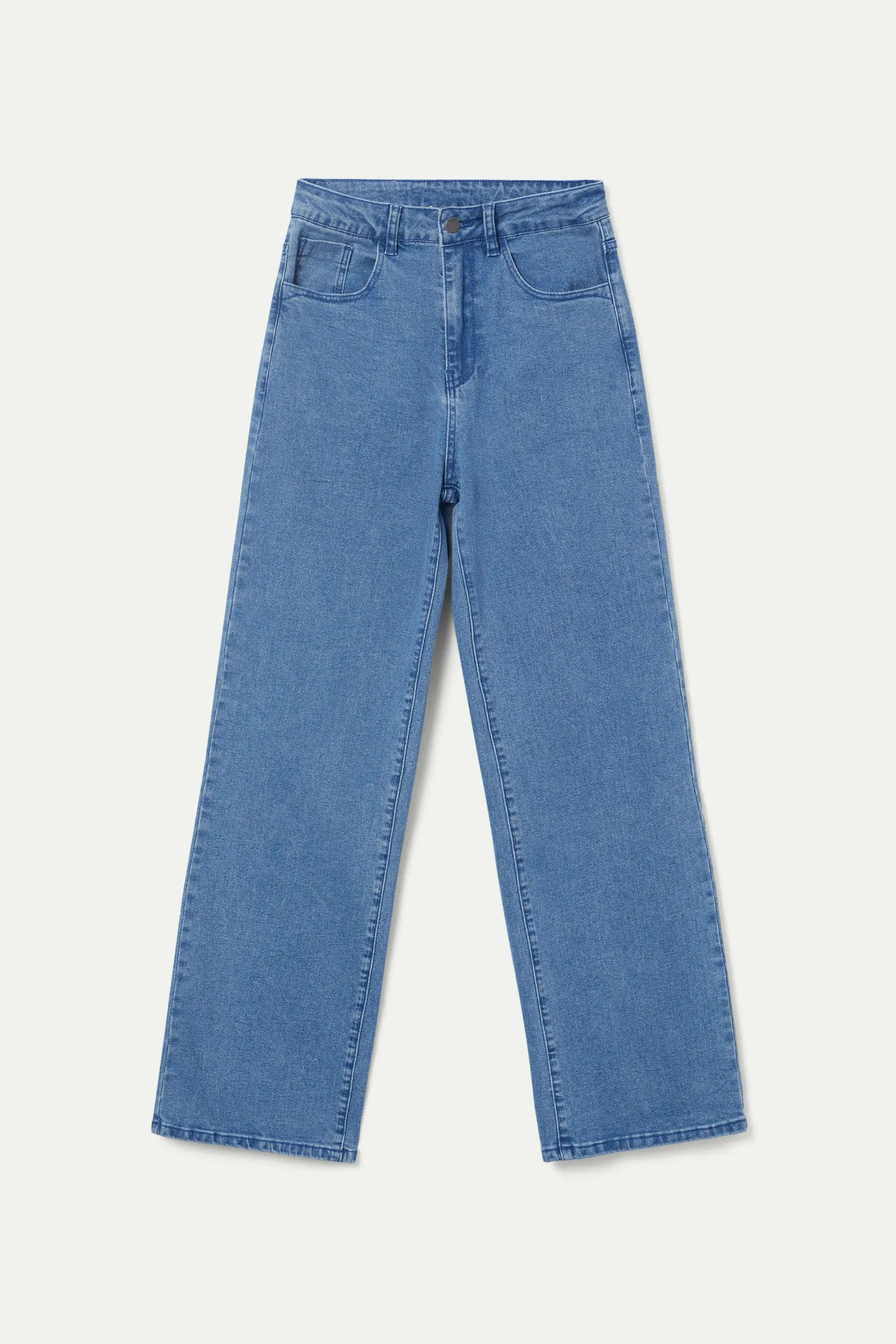 Long straight blue jeans