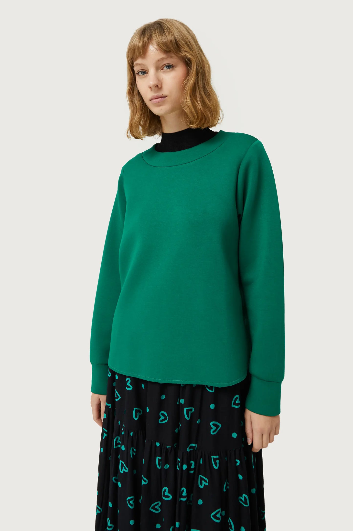 Green neoprene sweatshirt