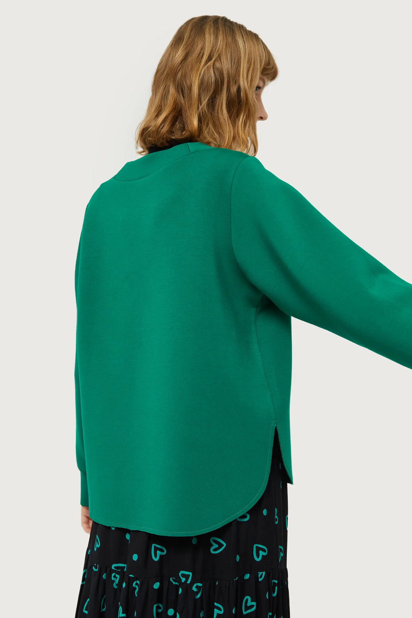 Green neoprene sweatshirt