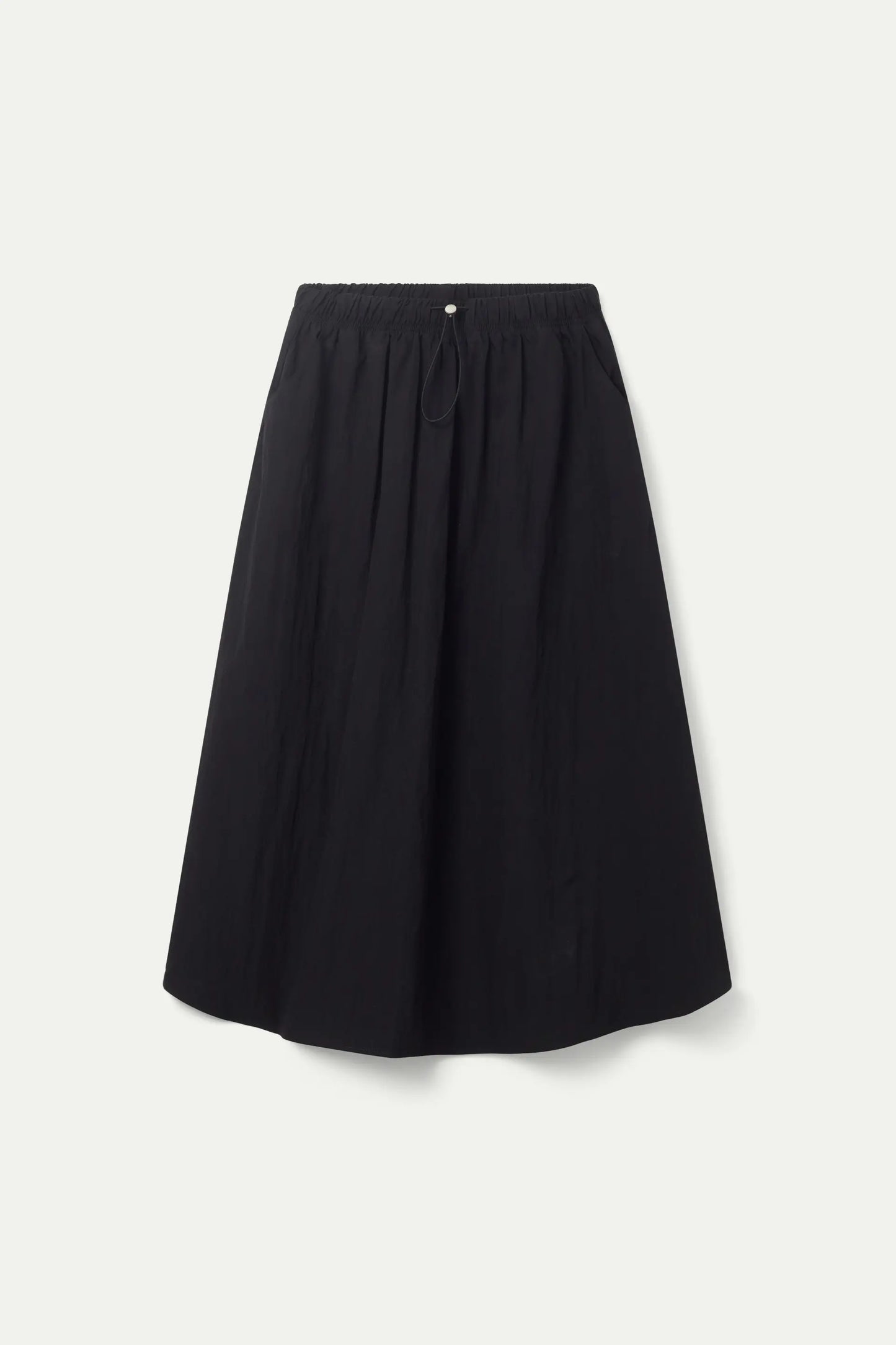 Midi skirt in black technical fabric