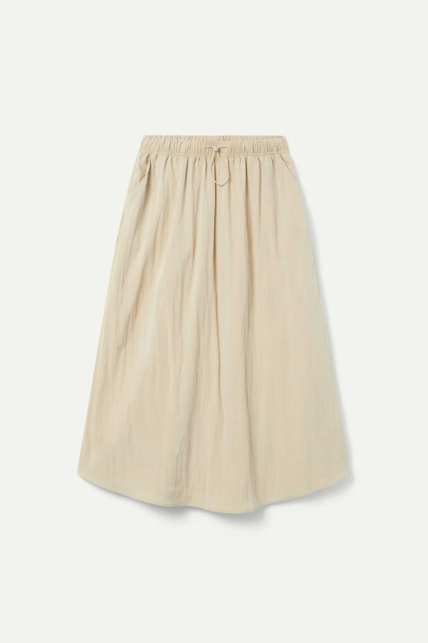 Midi skirt in beige technical fabric