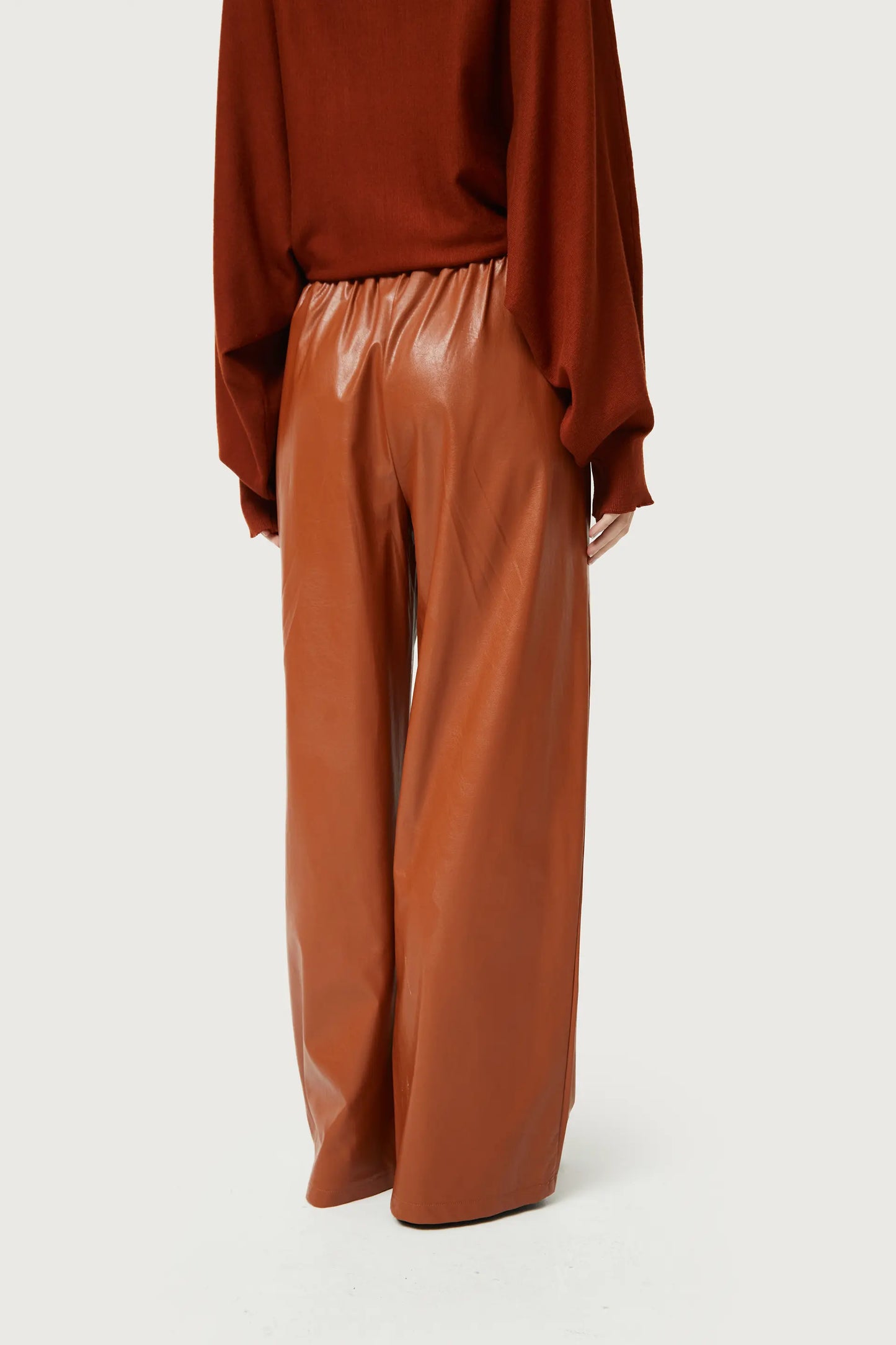 Brown faux leather pants