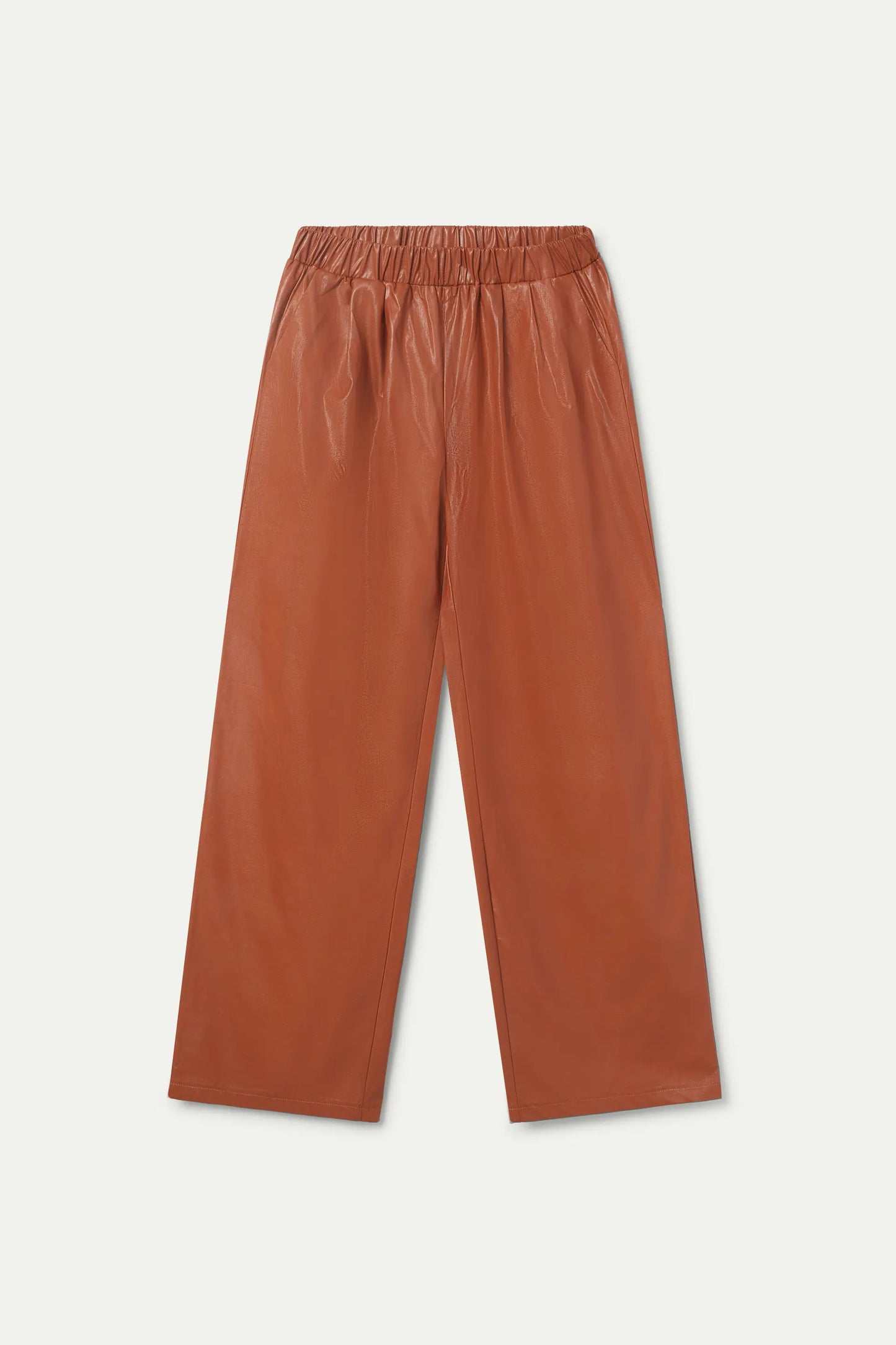 Brown faux leather pants