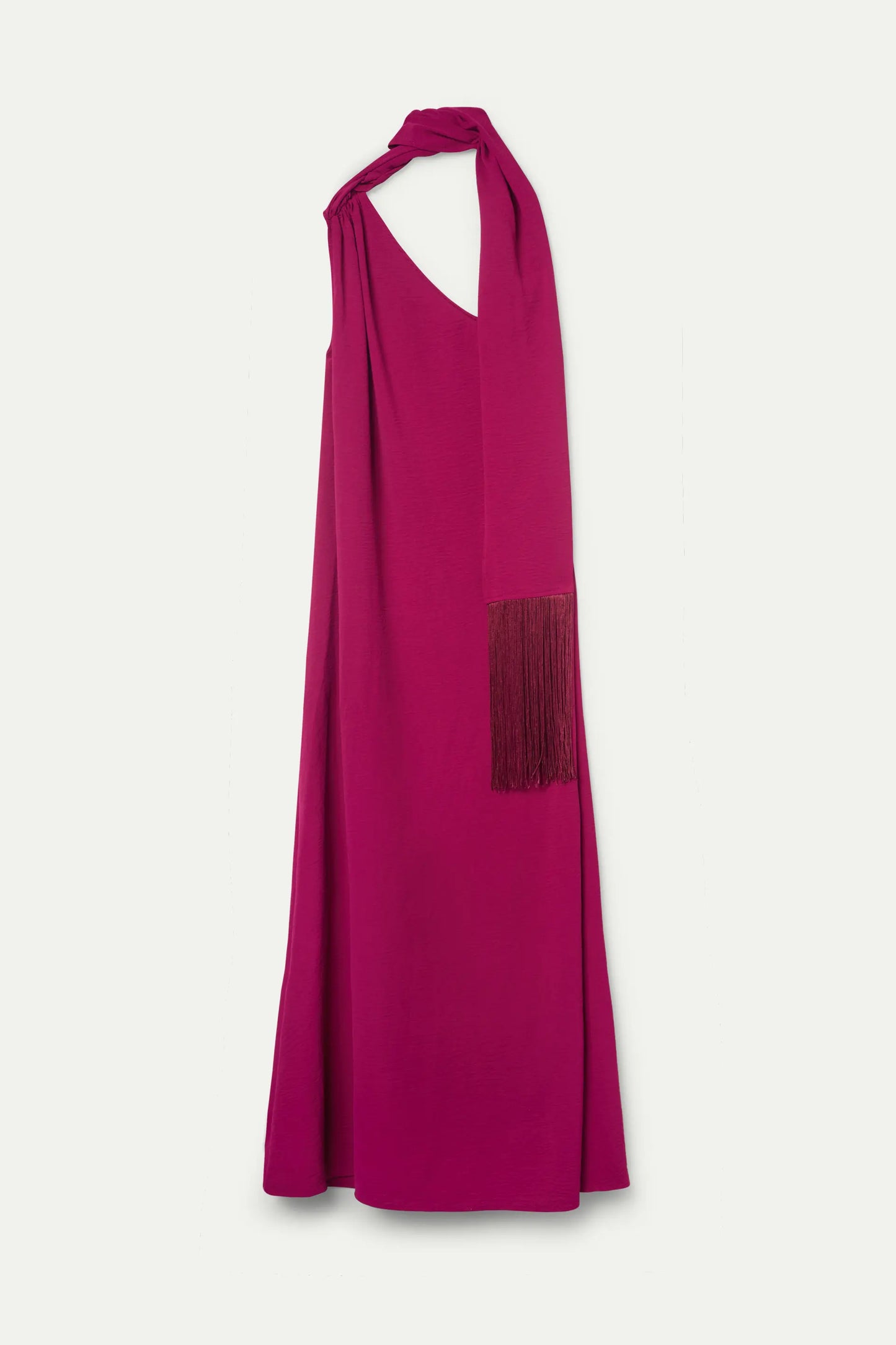 Fuchsia asymmetrical long dress