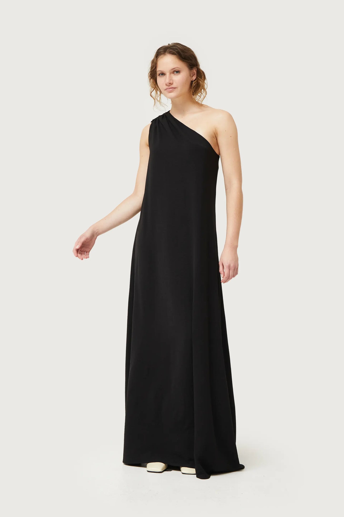 Long black asymmetrical dress