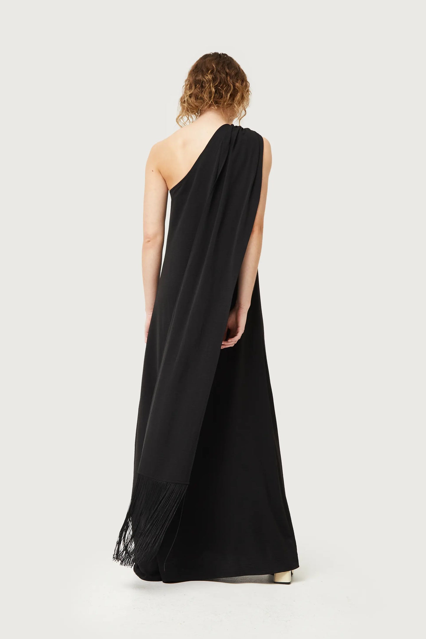 Long black asymmetrical dress