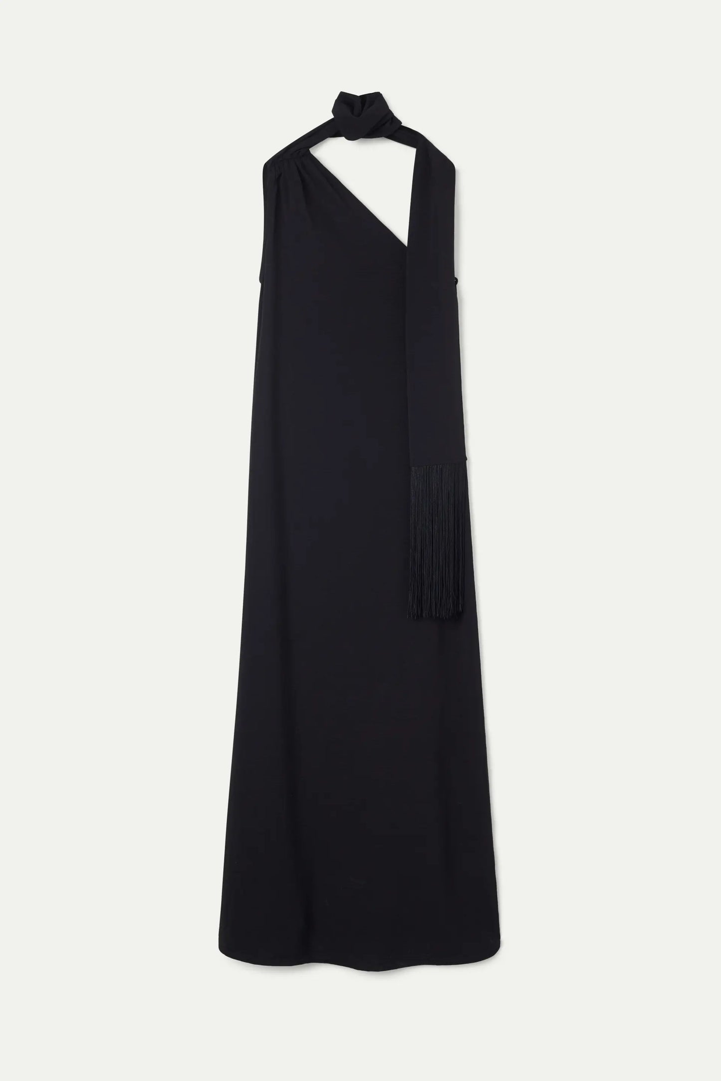 Long black asymmetrical dress