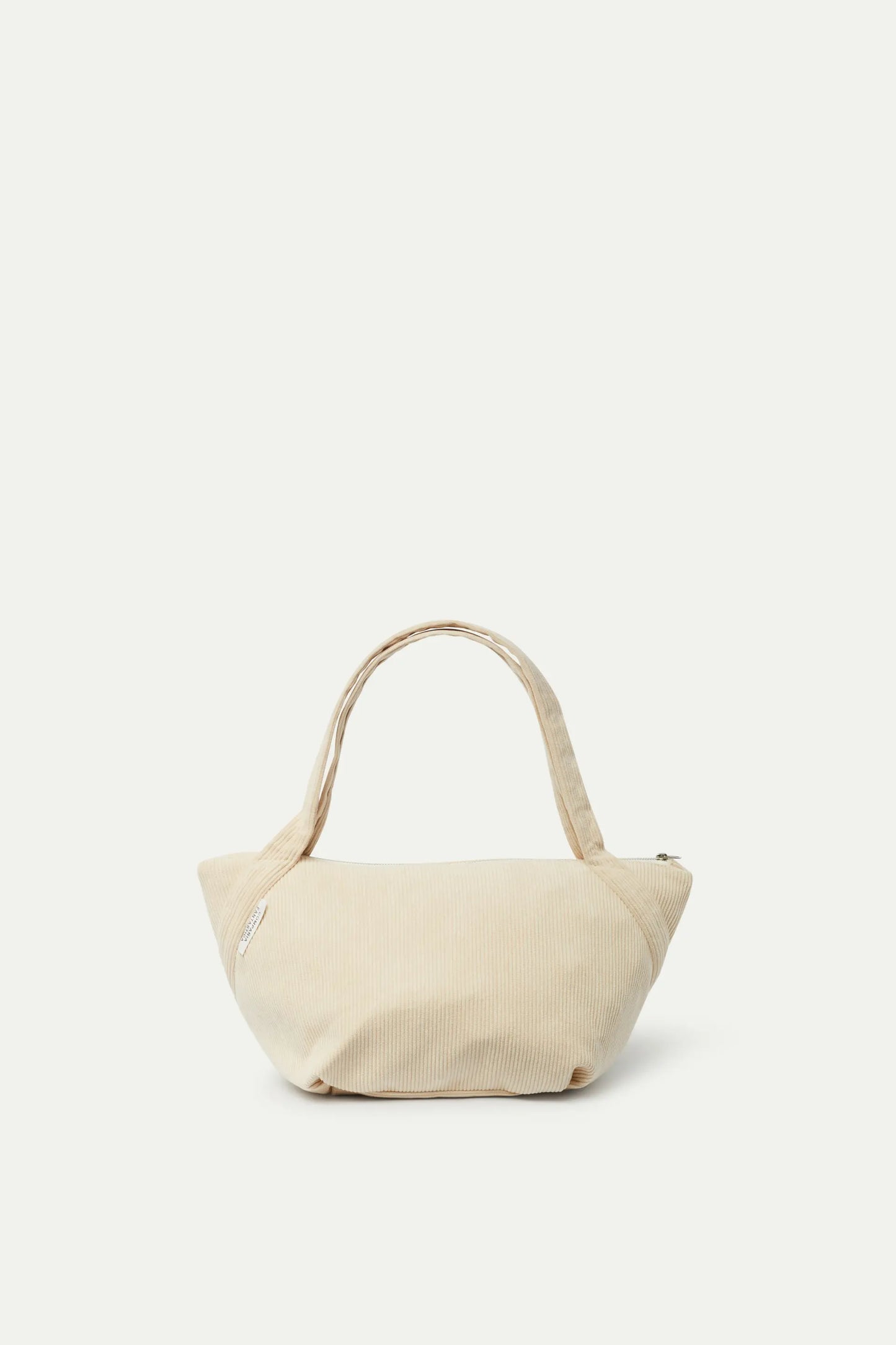 White corduroy shoulder bag