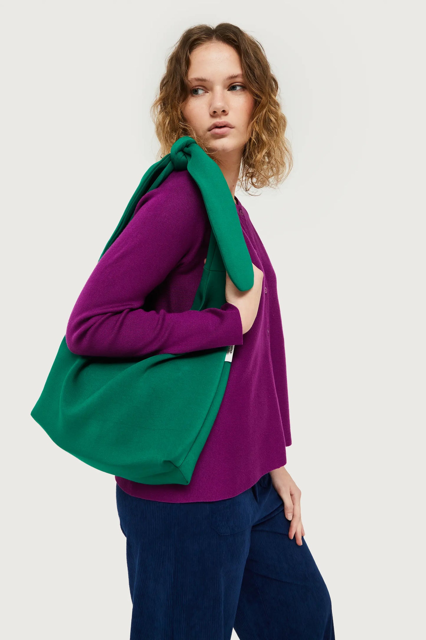 Green neoprene shoulder bag