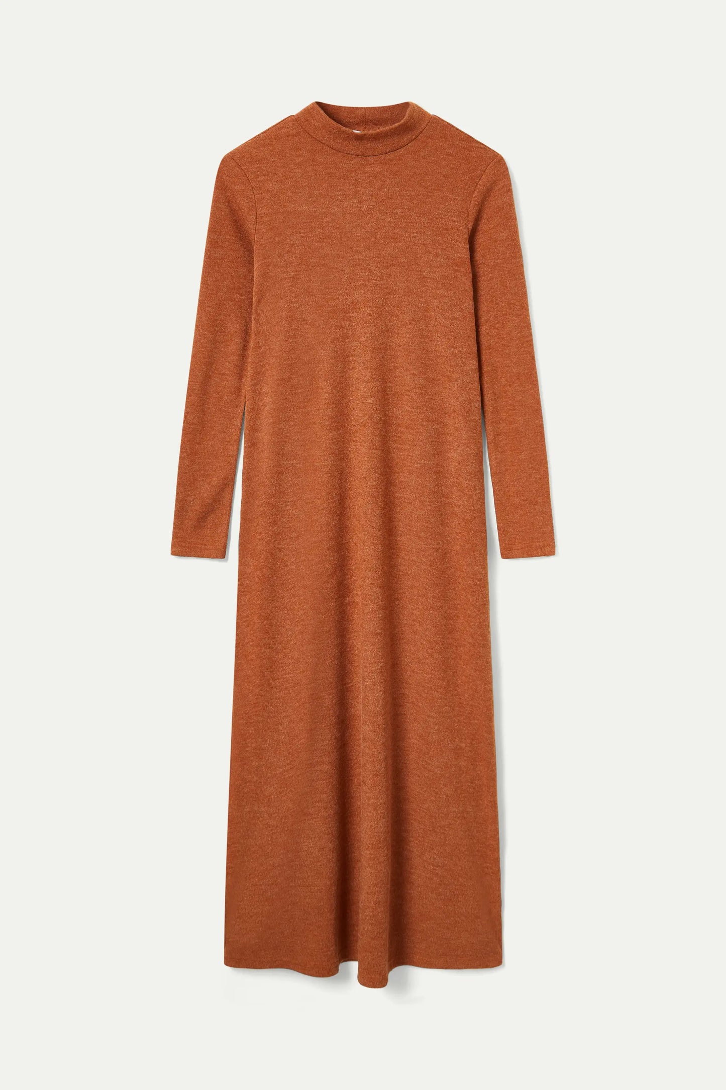 Long brown knit dress