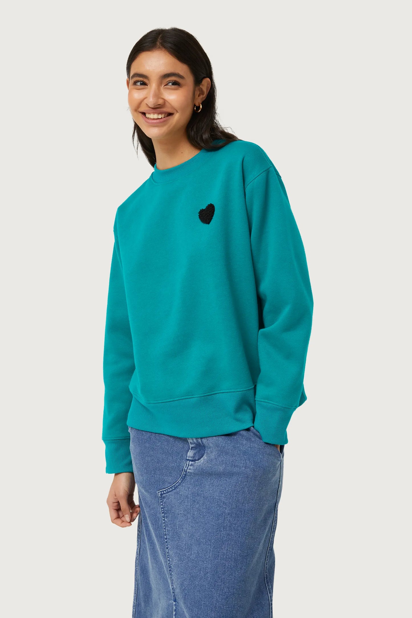 Blue Heart Patch Sweatshirt