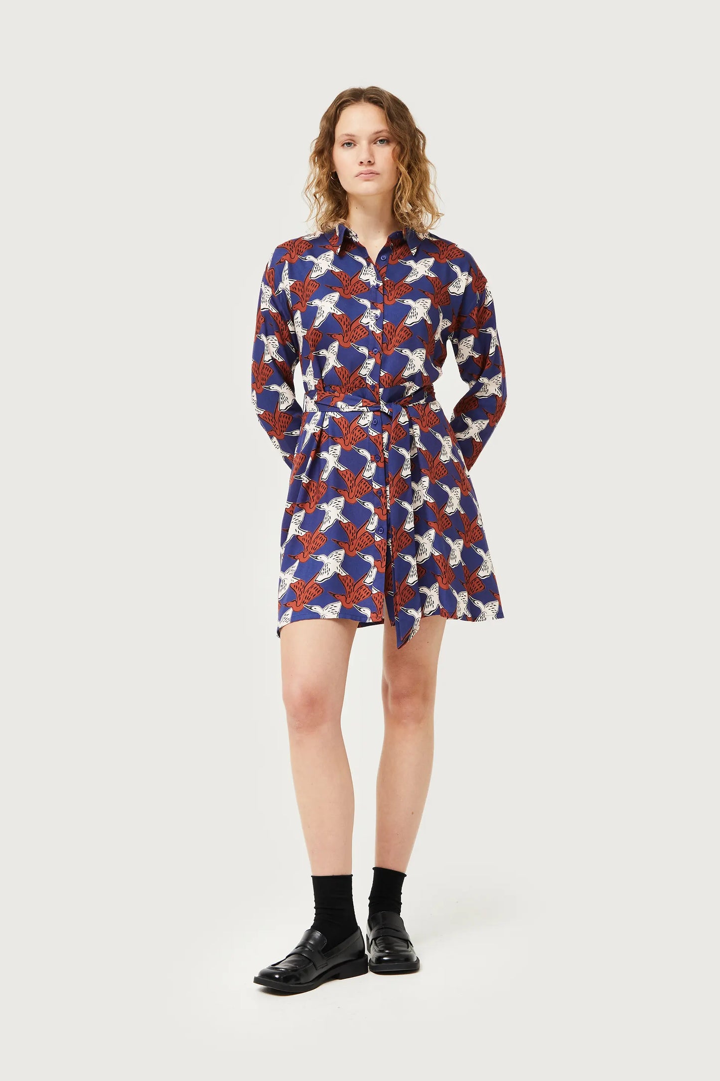 Garza animal print short shirt dress