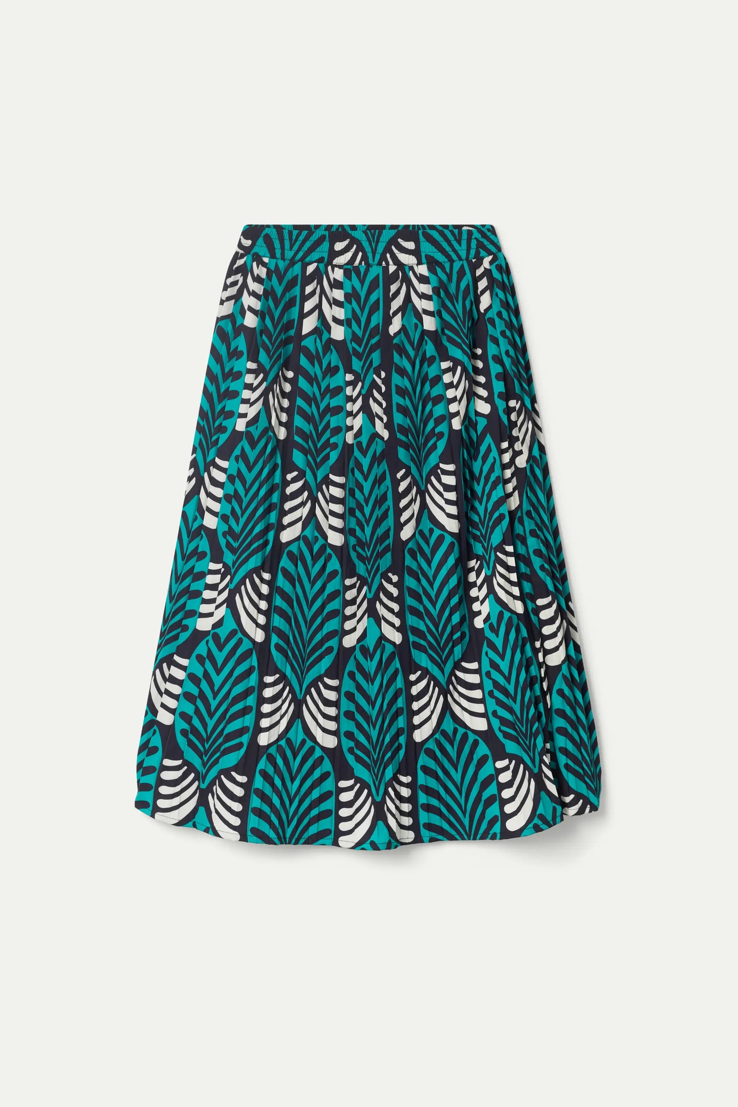 Large Brigitte print pleated midi skirt