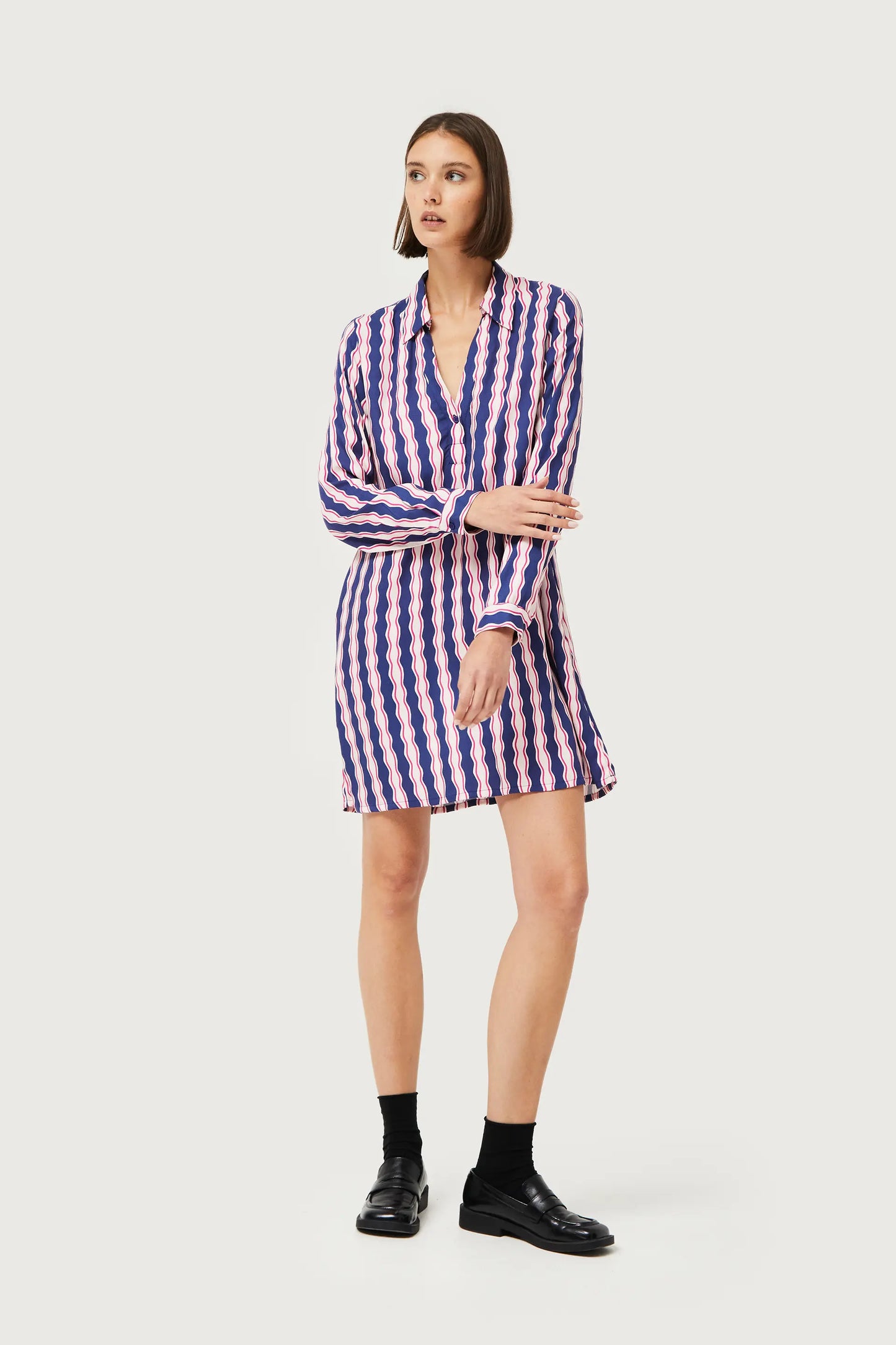 Serpentina striped printed short dress