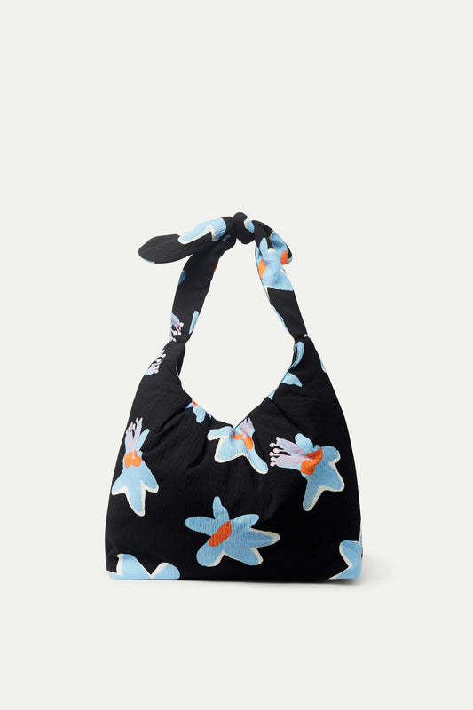 Bolso hombro con estampado Calatea negro