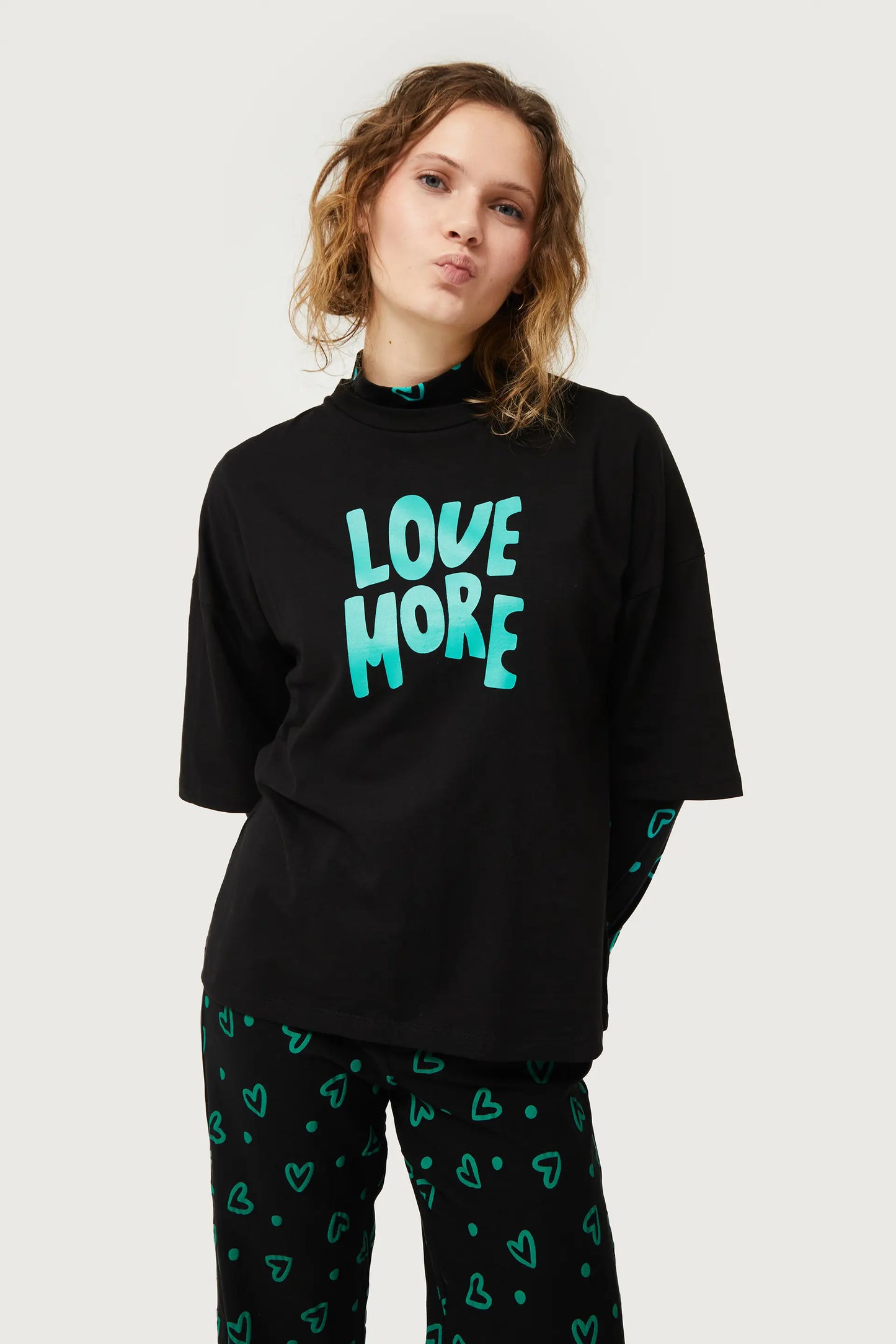 T-shirt with Love More print