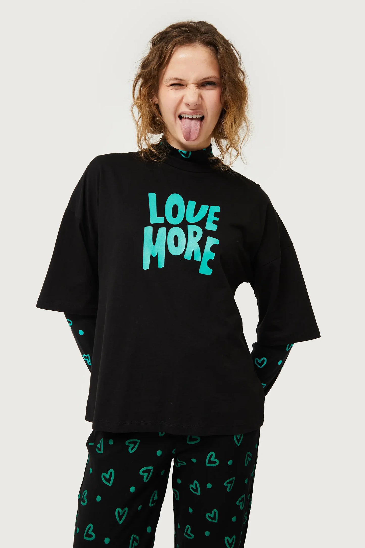 T-shirt with Love More print