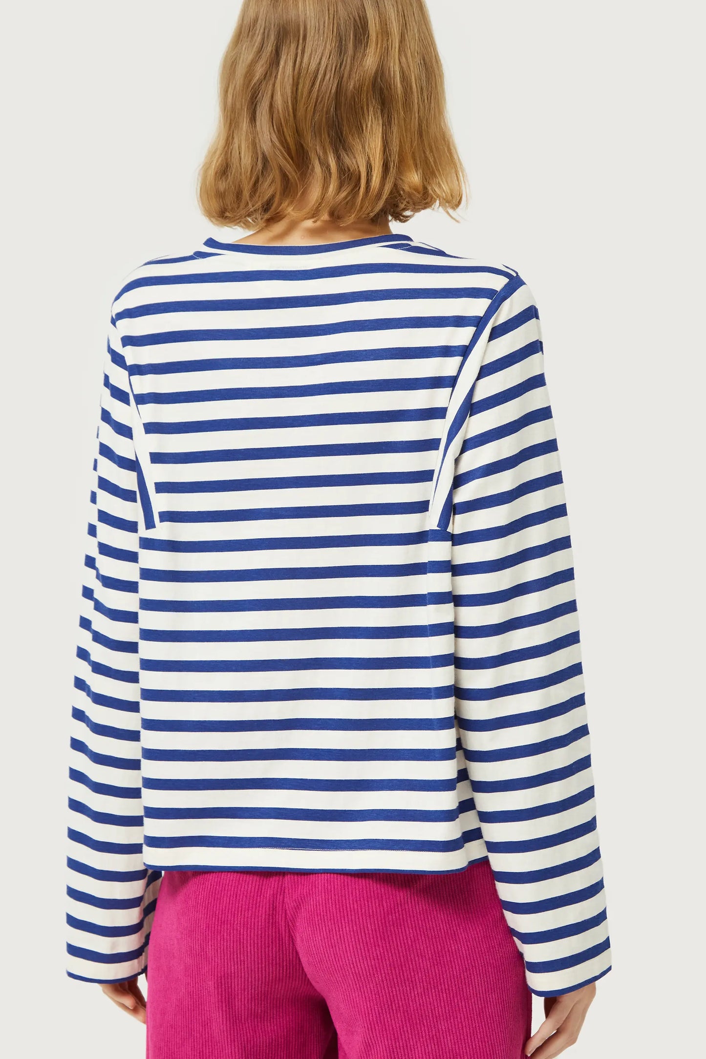 White and blue striped t-shirt